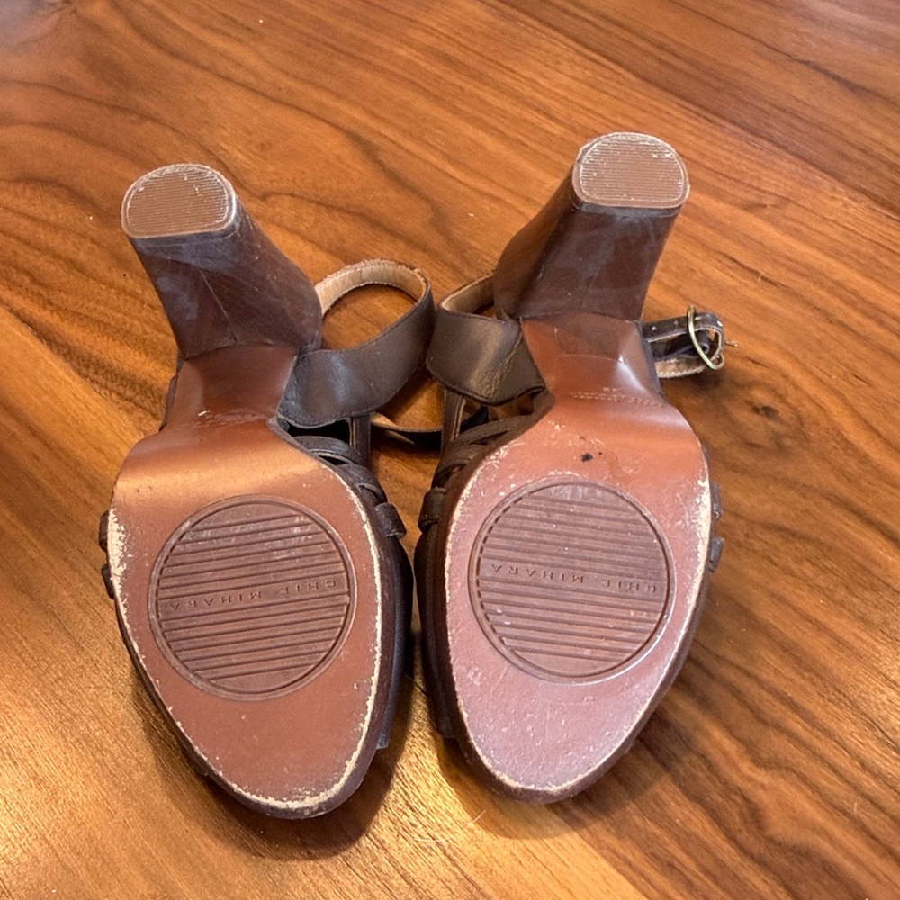 Chie Mihara Brown Strappy Women's Heels - Picture 5 of 5